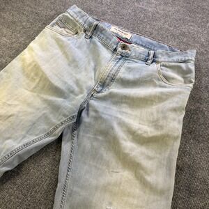 Alberto Modern Fit T400 Denim Light Wash Distressed Jeans Mens W38 L34